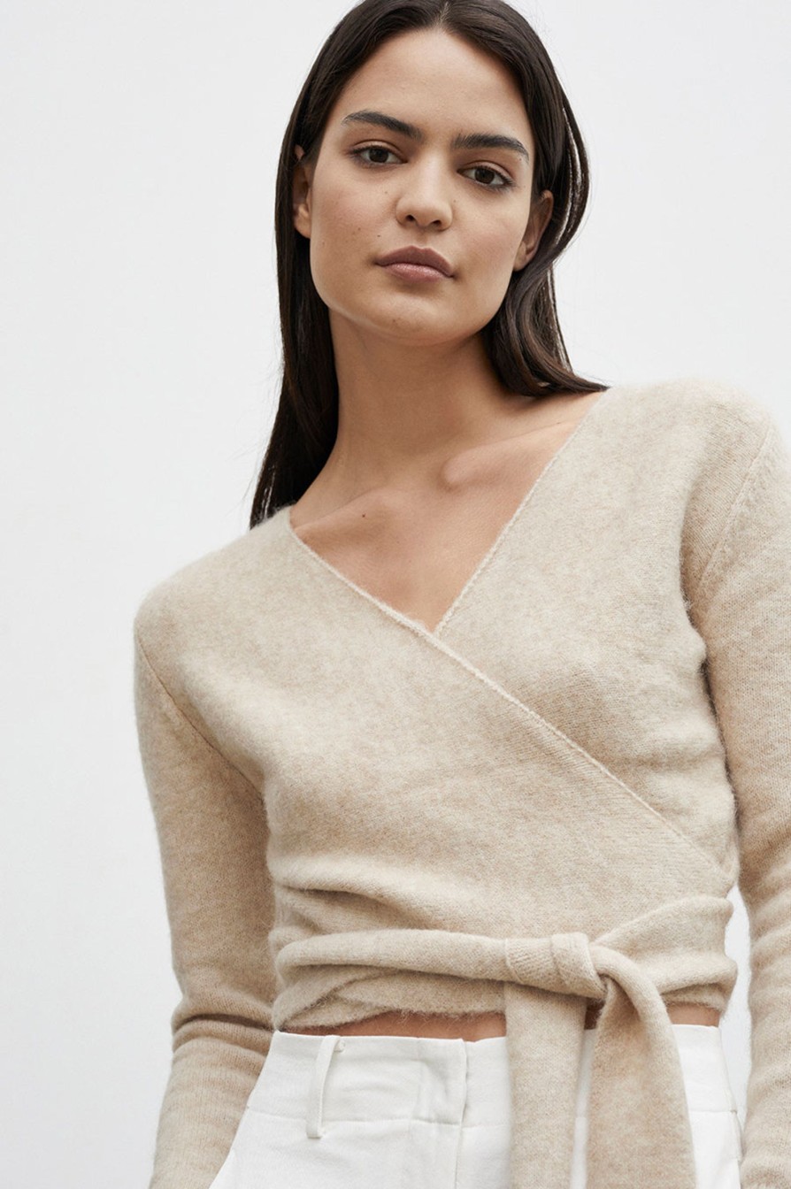 Women Friend of Audrey | Alfie Alpaca-Wool Wrap Knit Ecru