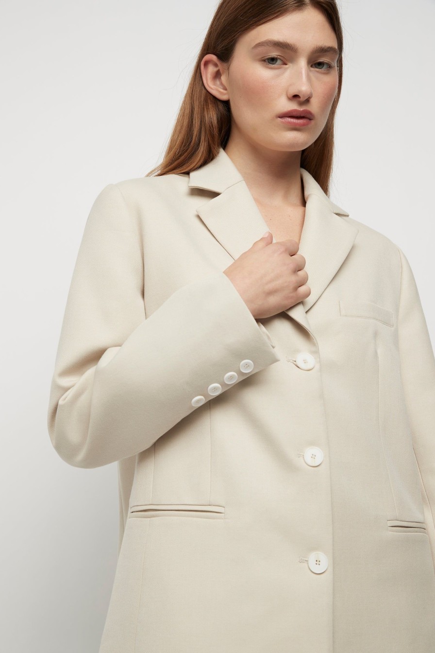 Women Friend of Audrey | Filippa Single Breasted Blazer Winter White