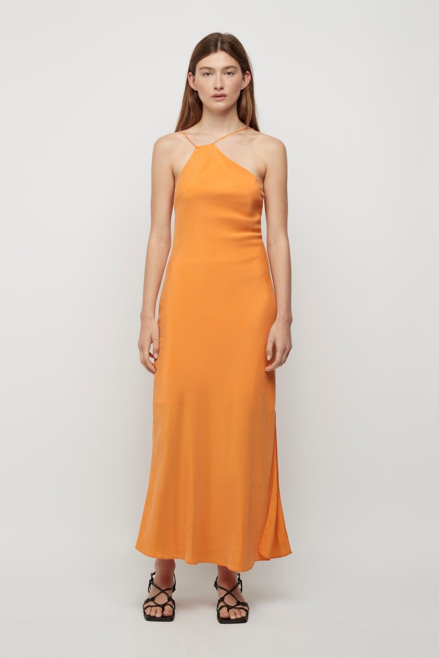 Women Friend of Audrey | Sabine Cupro Tie Dress Tangerine