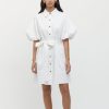 Women Friend of Audrey | Lulu Balloon Sleeve Dress White