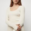 Women Friend of Audrey | Basic Rib Knit Top Winter White