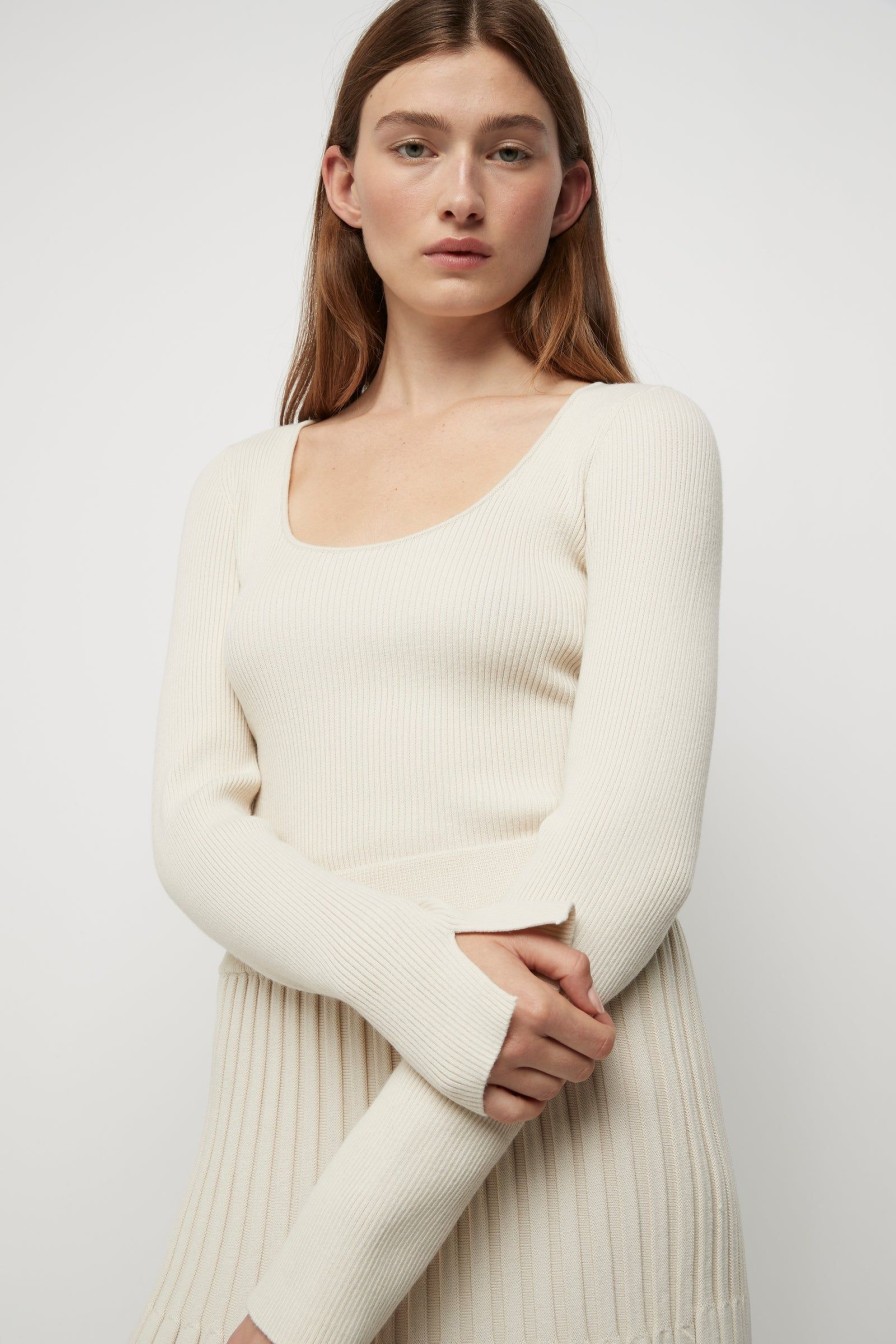 Women Friend of Audrey | Basic Rib Knit Top Winter White