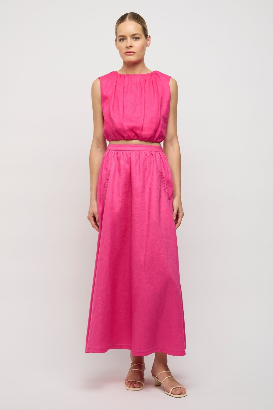 Women Friend of Audrey | Adoni Linen Cocoon Top Hot Pink