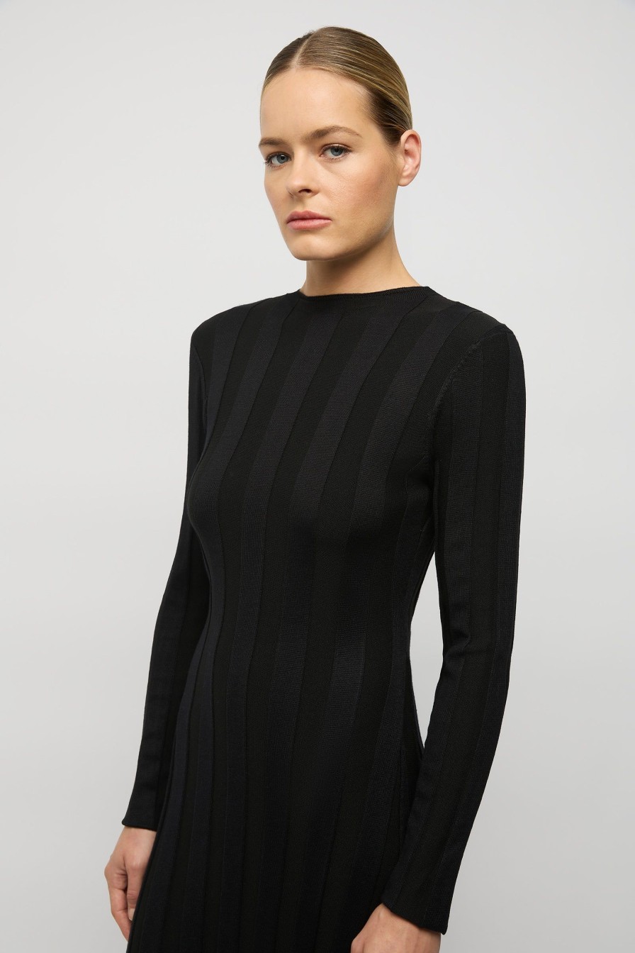 Women Friend of Audrey | Gaia Long Sleeve Knit Dress Black