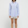 Women Friend of Audrey | Core Oversized Striped Shirt Blue Stripe