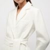 Women Friend of Audrey | Hayworth Blanket Stitch Linen Blazer White