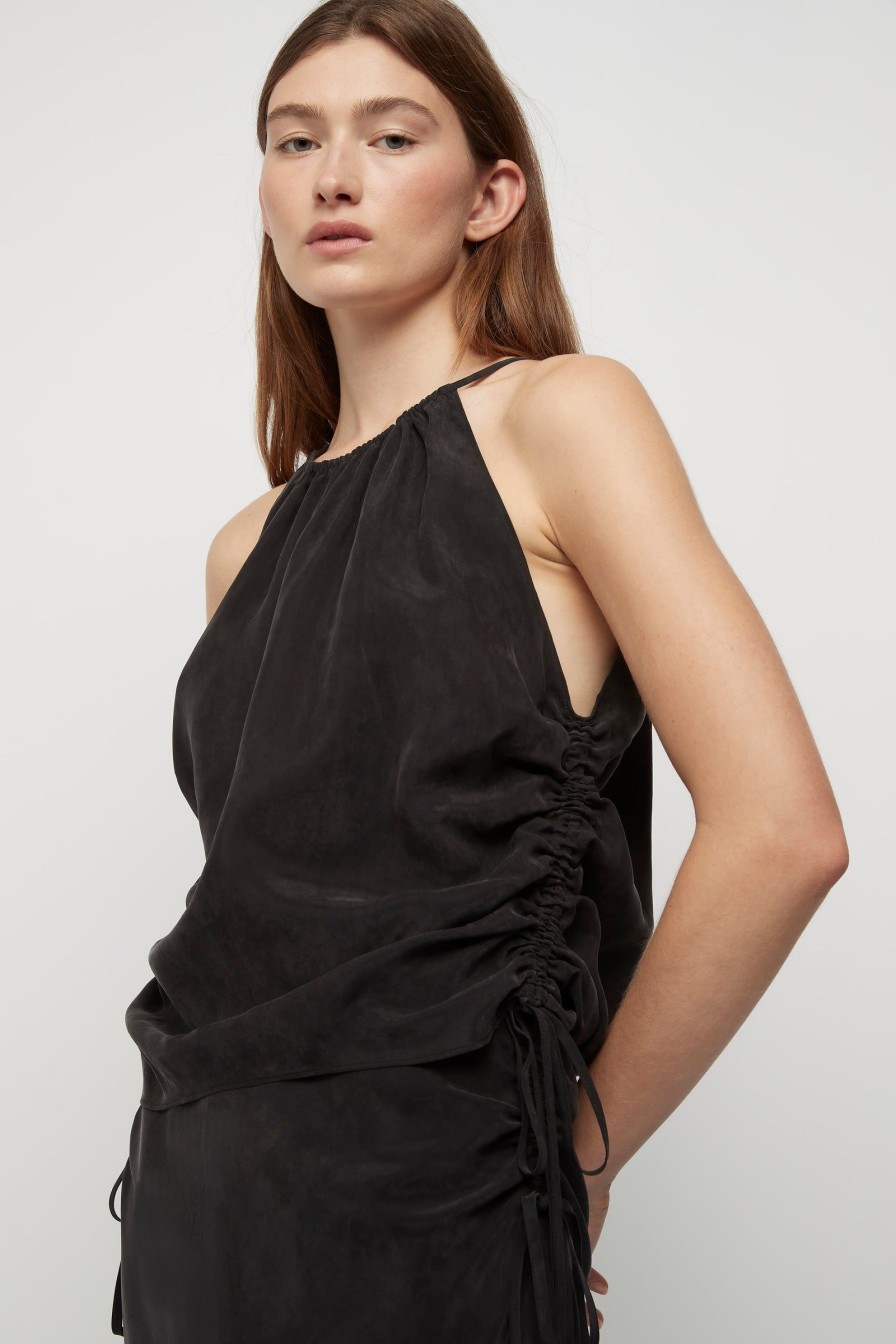 Women Friend of Audrey | Andree Cupro Ruched Top Midnight