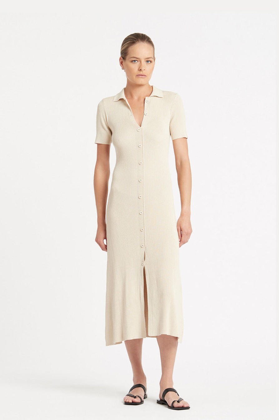 Women Friend of Audrey | Madden Buttoned Knit Dress Oatmeal