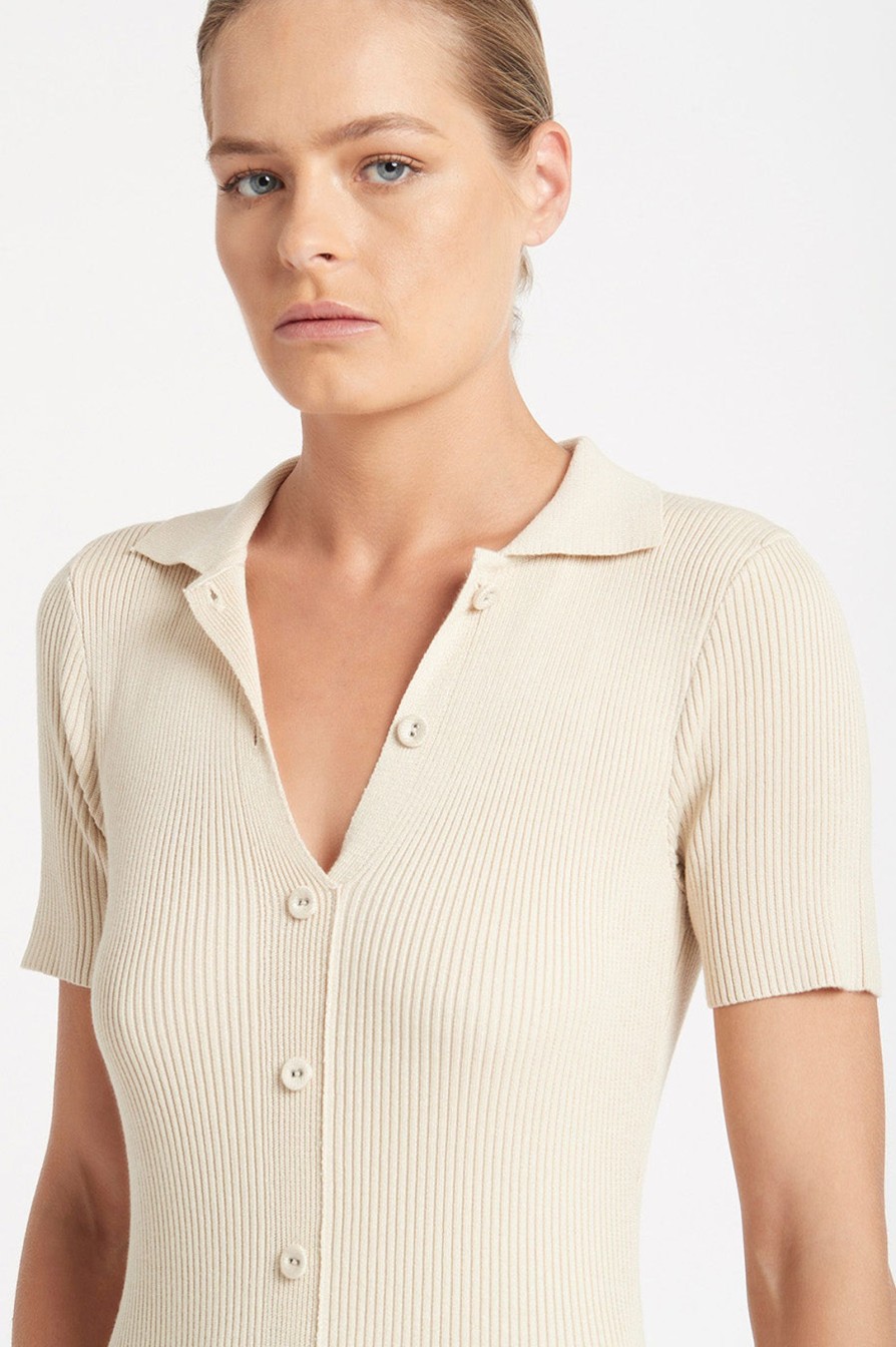 Women Friend of Audrey | Madden Buttoned Knit Dress Oatmeal