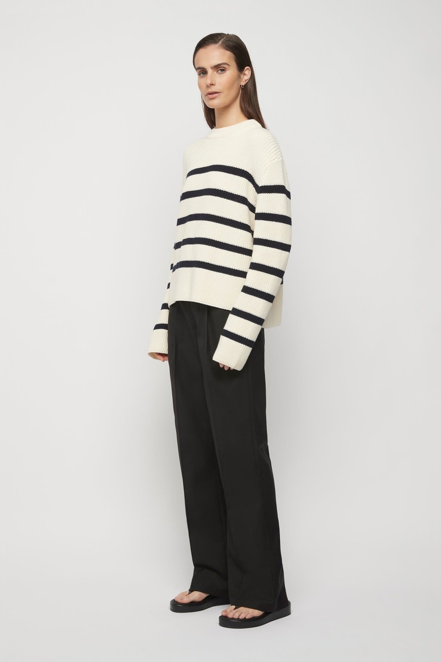 Women Friend of Audrey | Cotton Striped Knit White Stripe