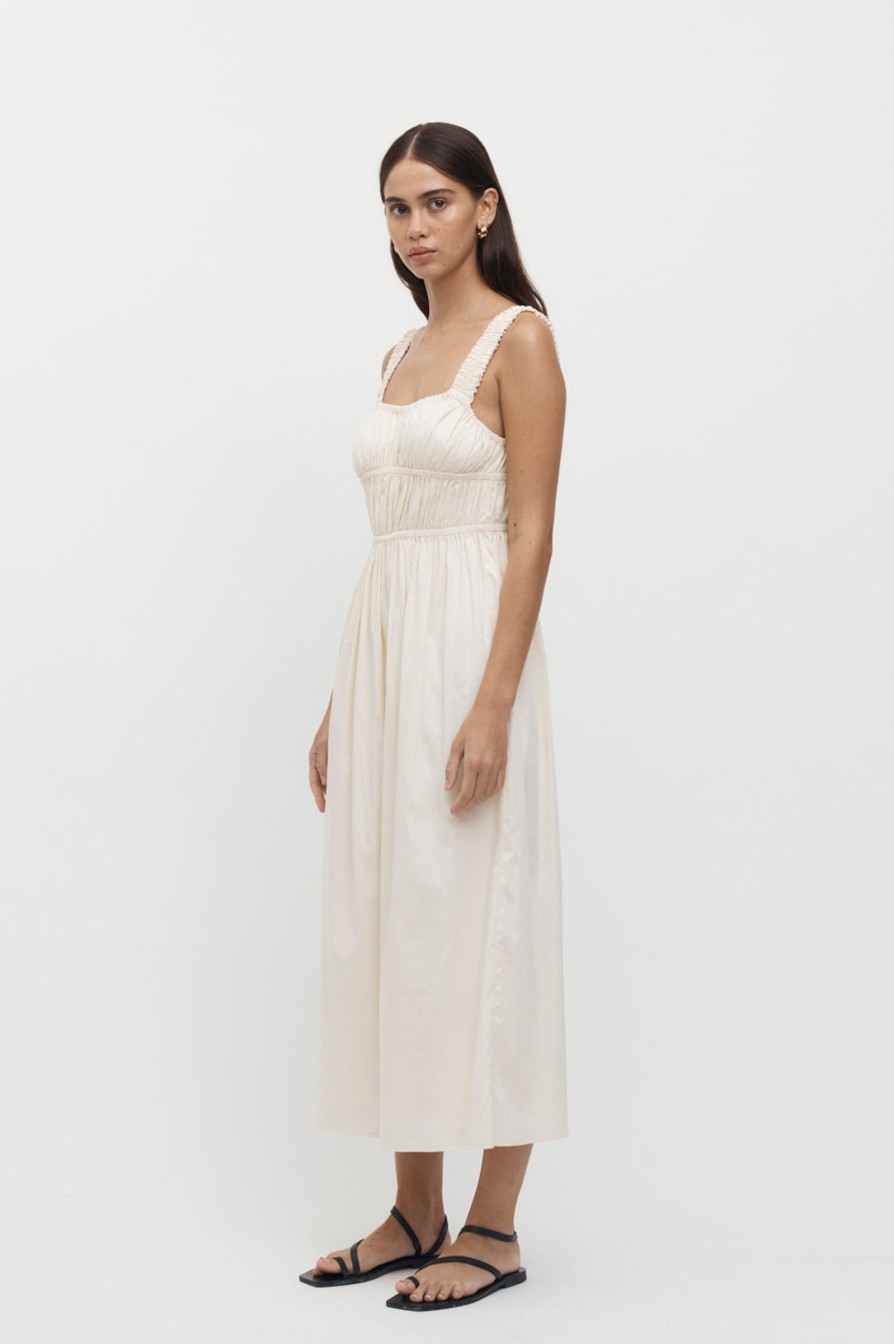 Women Friend of Audrey | Axel Elastic Ruched Dress Creme