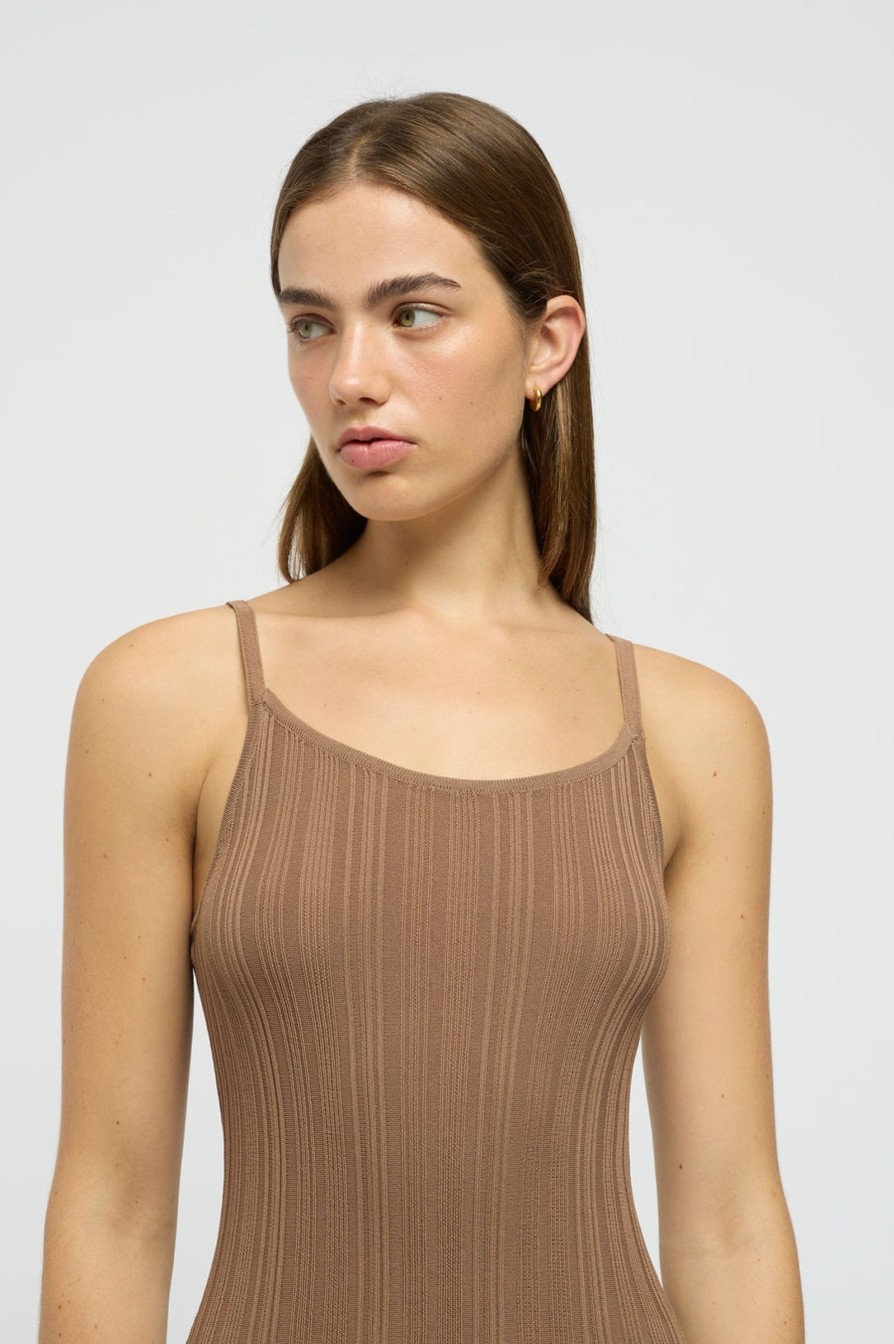 Women Friend of Audrey | Reflection Singlet Knit Dress Warm Taupe