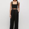 Women Friend of Audrey | Hayworth Linen Split Trousers Black