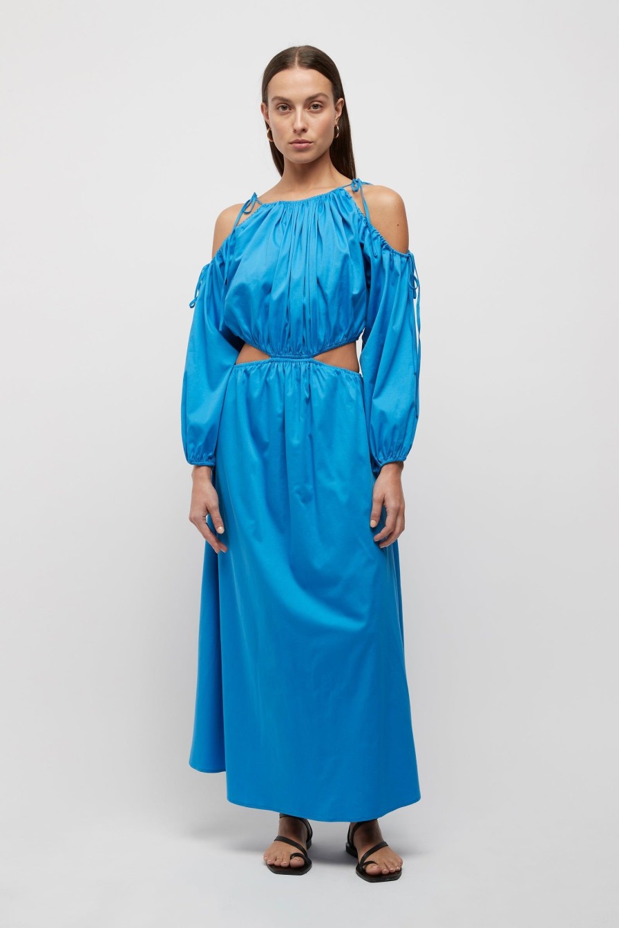 Women Friend of Audrey | Yolanda Tie Cut Out Dress Ibiza Blue