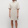 Women Friend of Audrey | Alessandro Striped Waist Tie Shirt Neutral Stripes