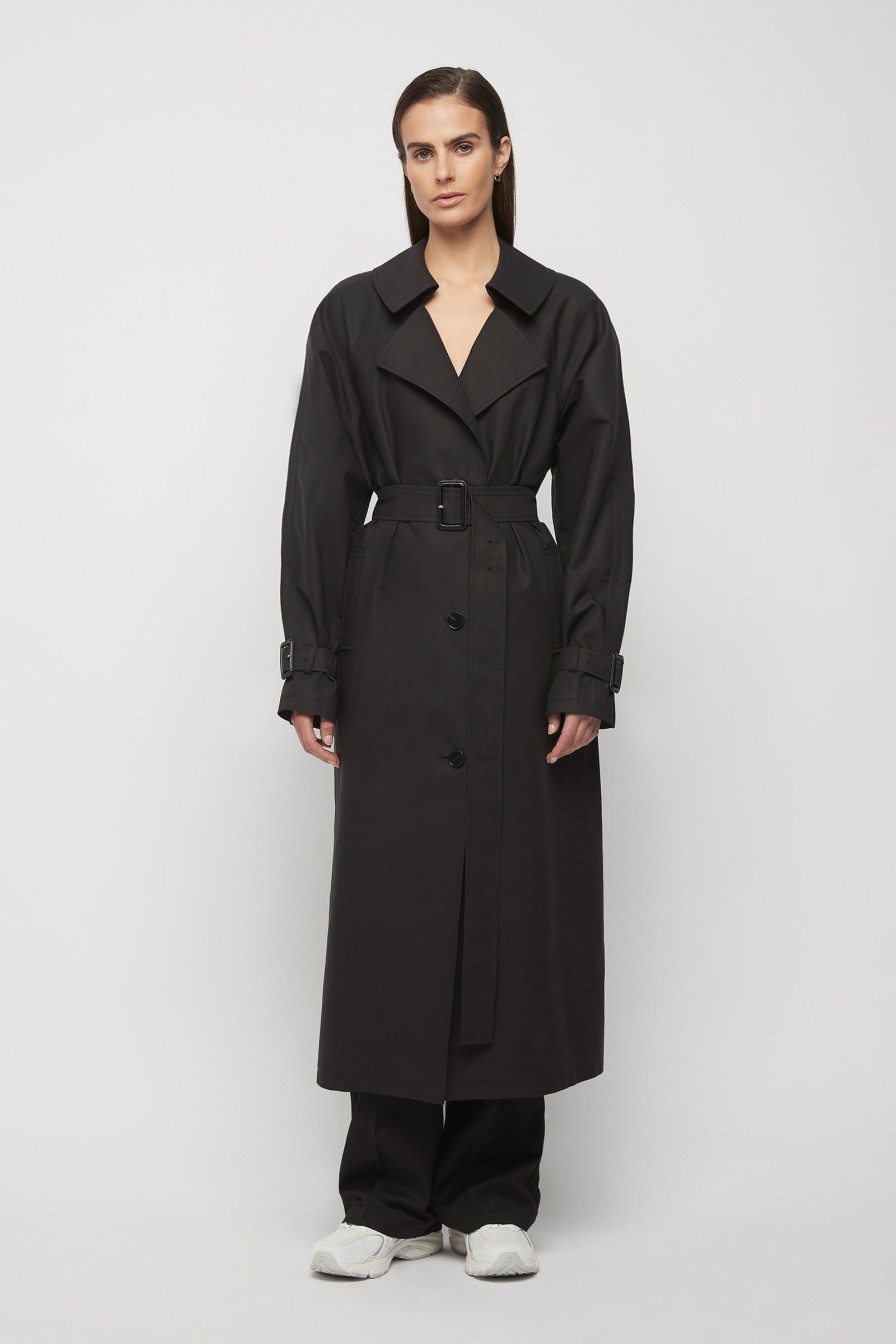 Women Friend of Audrey | Browne Oversized Trench Coat Black