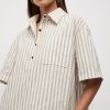 Women Friend of Audrey | Alessandro Striped Cropped Shirt Neutral Stripes