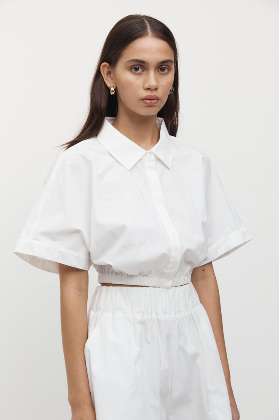 Women Friend of Audrey | Gabelli Cropped Cotton Shirt White