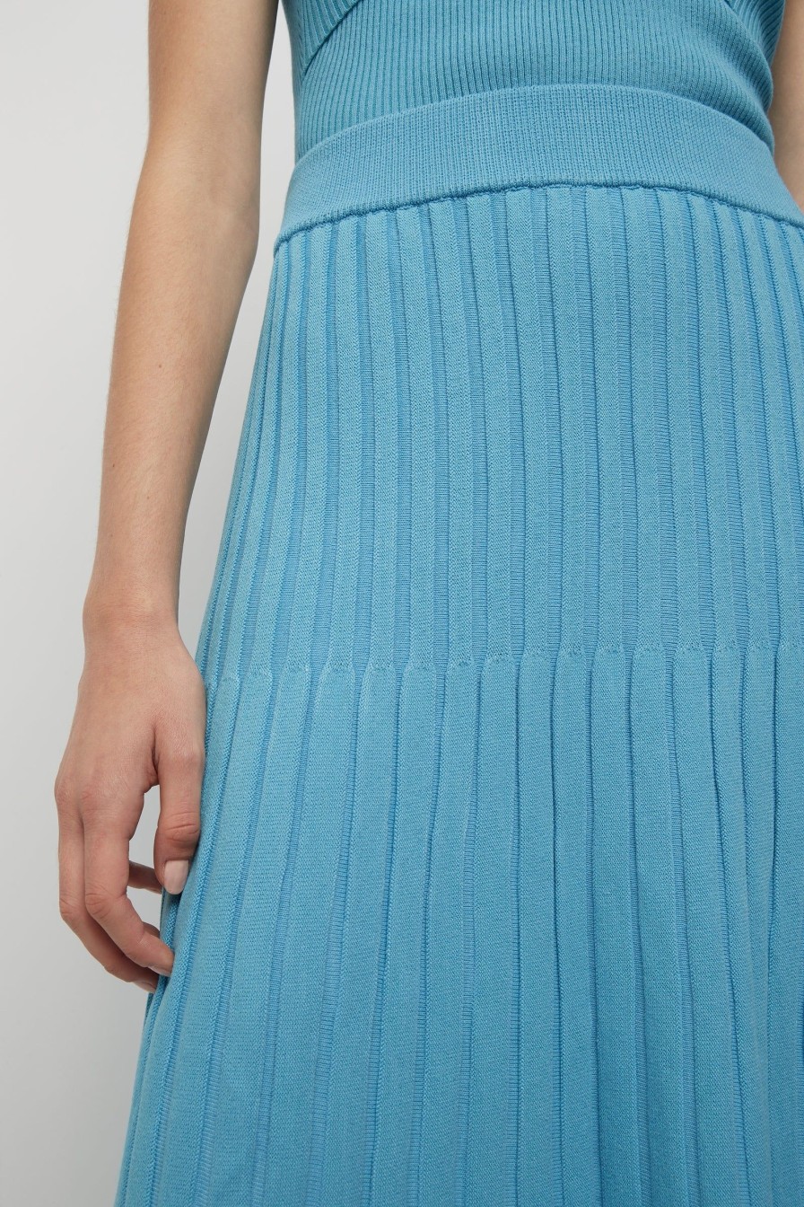 Women Friend of Audrey | Nebula Knit Skirt Azure Blue