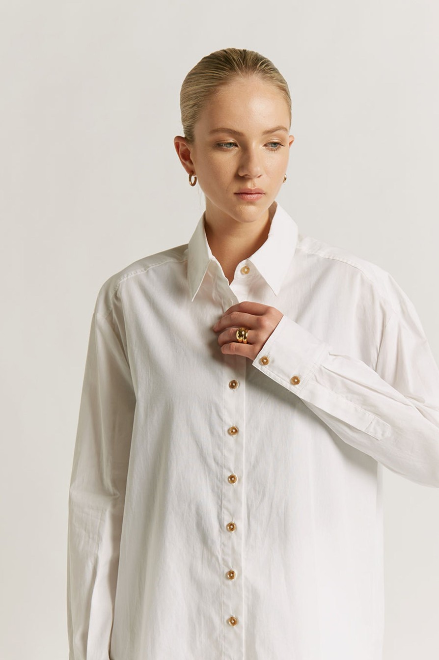 Women Friend of Audrey | Sorrento Oversized Shirt White