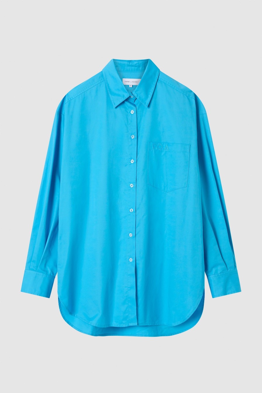 Women Friend of Audrey | Signature Cotton Shirt Azure Blue