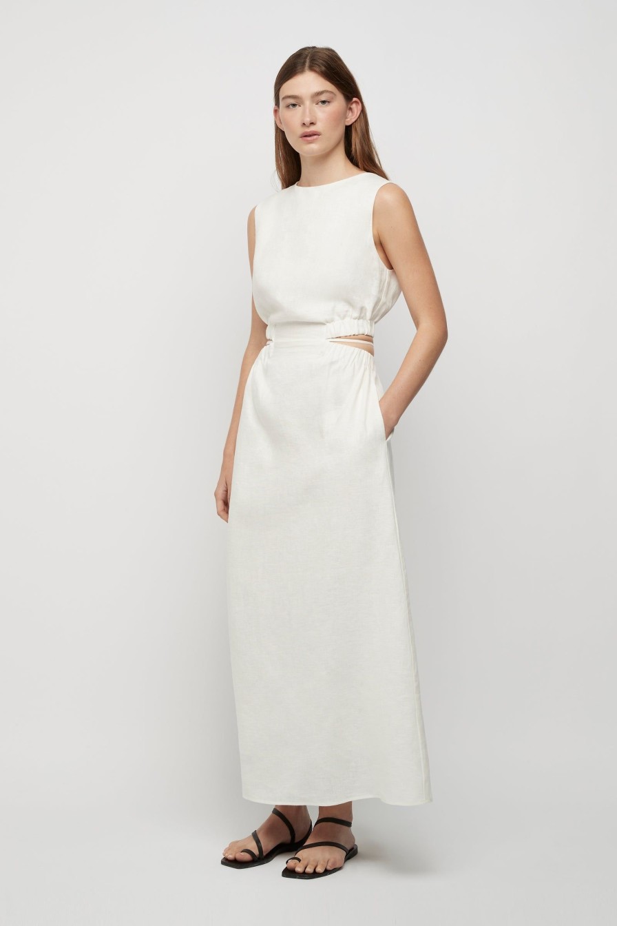 Women Friend of Audrey | Lya Linen Tie Dress White