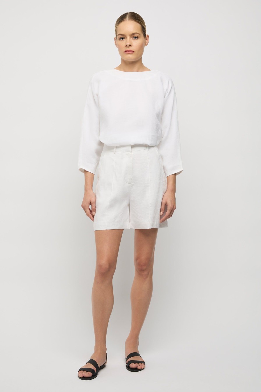 Women Friend of Audrey | Mica Ramie Tie Top White