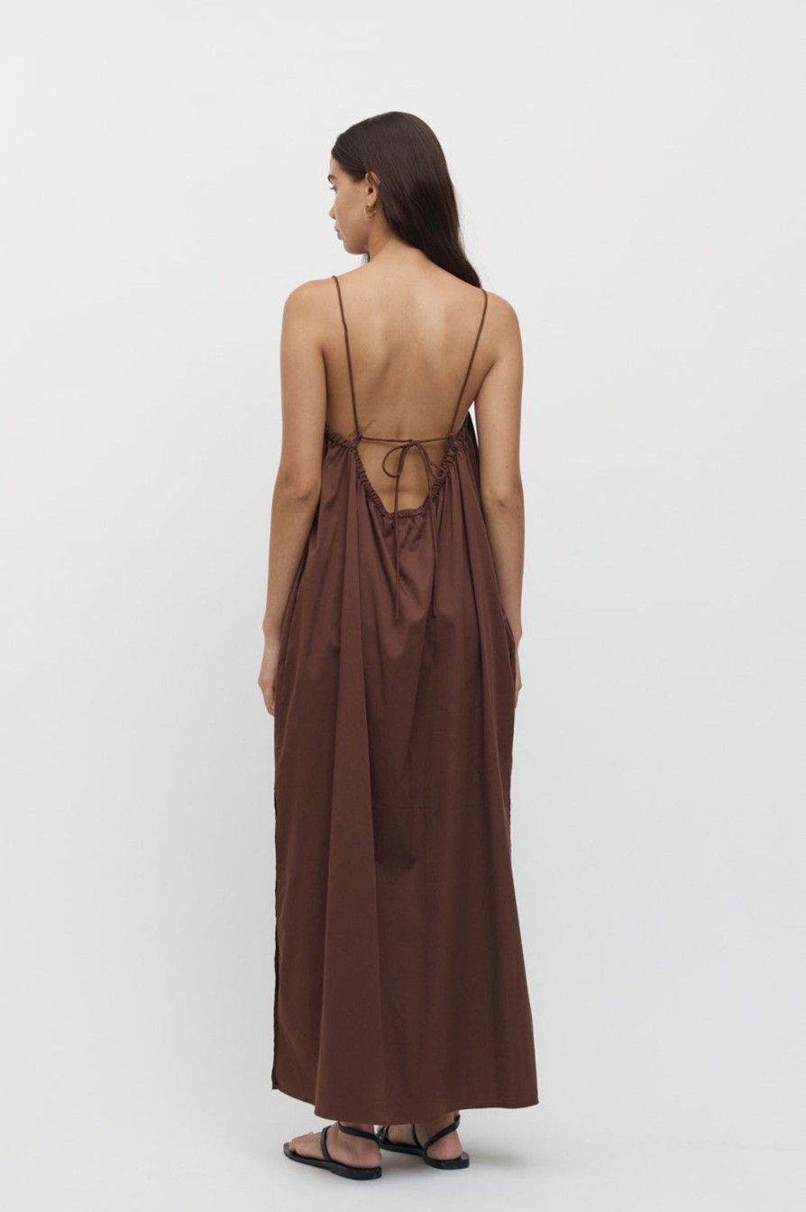 Women Friend of Audrey | Sommers Maxi Tie Dress Chocolate