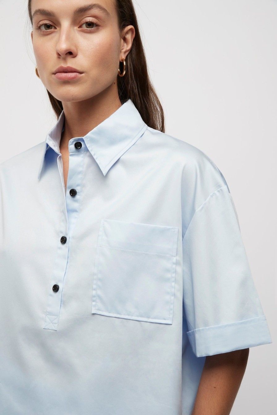 Women Friend of Audrey | Marni Cropped Shirt Sky