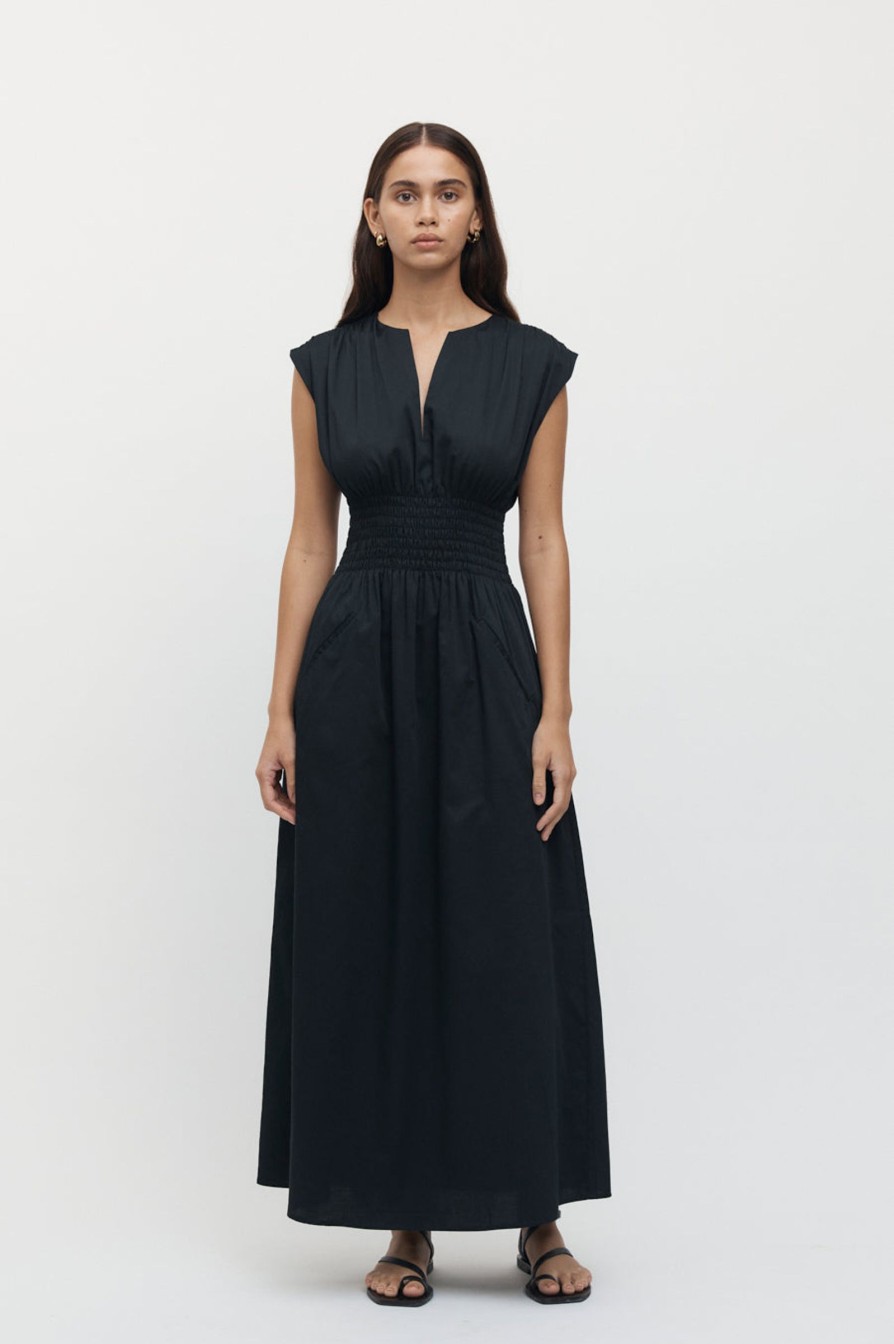 Women Friend of Audrey | Marjolaine Shirred Full Dress Black