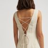 Women Friend of Audrey | Inez Cross-Back Linen Dress Natural