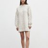 Women Friend of Audrey | Kara Cable-Knit Melange Mini Dress Creme Brulee