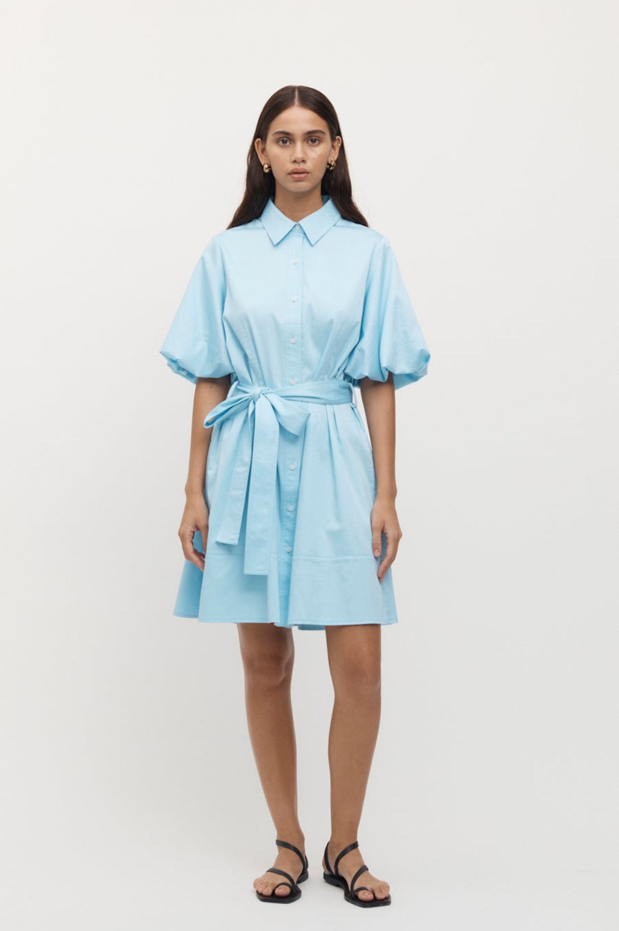 Women Friend of Audrey | Lulu Balloon Sleeve Dress Sky