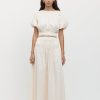 Women Friend of Audrey | Adrienne Elastic Ruched Midi Skirt Creme