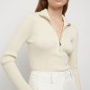 Women Friend of Audrey | Wallis 100% Australian Merino Wool Zip Knit Oatmeal