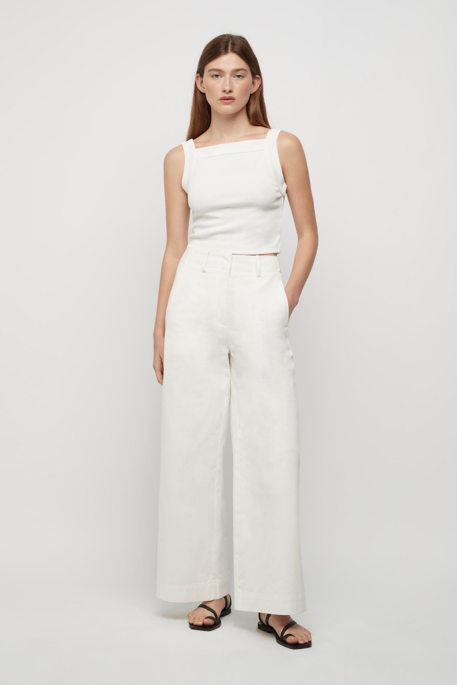 Women Friend of Audrey | Iris Square Neck Crop Top White