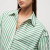 Women Friend of Audrey | Riviera Striped Shirt Green Stripes