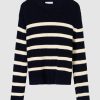 Women Friend of Audrey | Cotton Striped Knit Navy Stripe