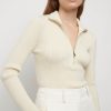 Women Friend of Audrey | Wallis 100% Australian Merino Wool Zip Knit Oatmeal