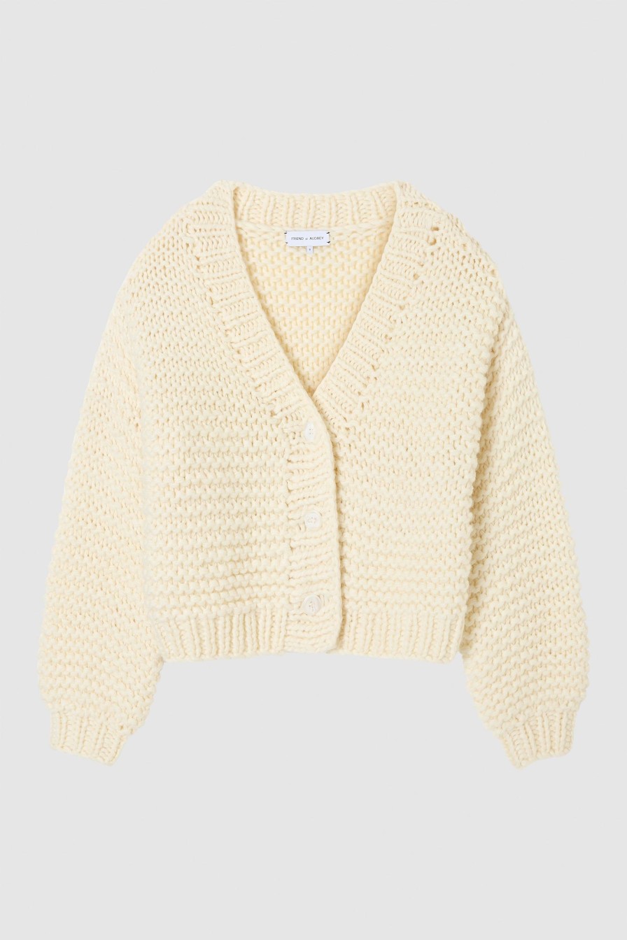 Women Friend of Audrey | Mitford Handmade Knit Cardigan Winter White