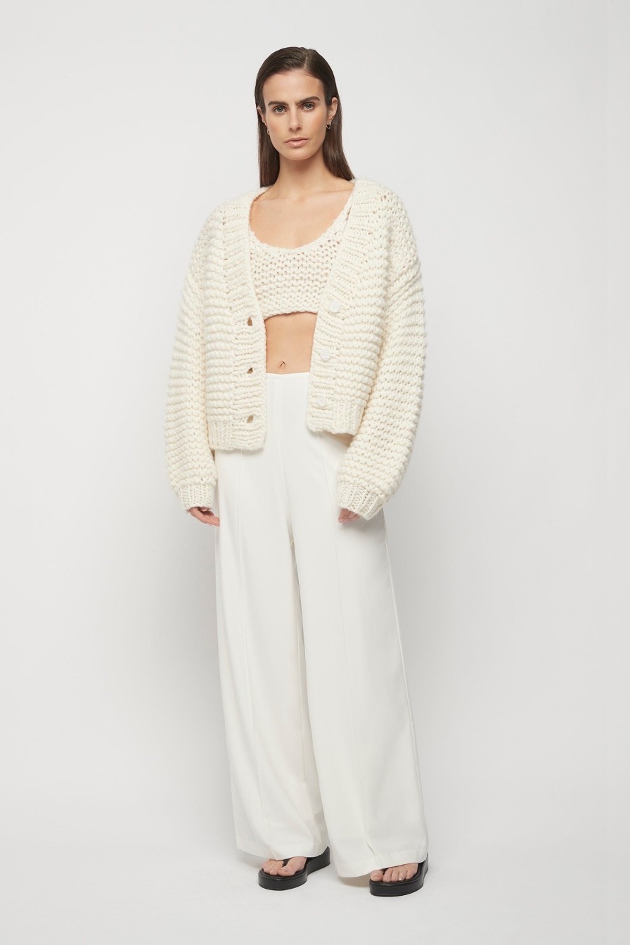 Women Friend of Audrey | Mitford Handmade Knit Cardigan Winter White