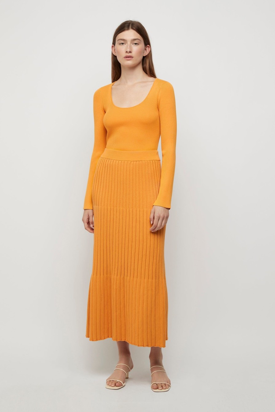 Women Friend of Audrey | Nebula Knit Skirt Tangerine