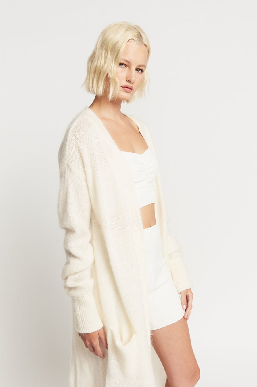 Women Friend of Audrey | Alpaca Wool Long Cardigan White