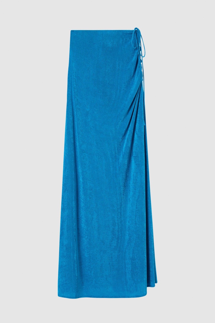 Women Friend of Audrey | Alyssa Jersey Midi Skirt Azure Blue