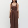 Women Friend of Audrey | Axel Elastic Ruched Dress Chocolate