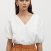 Women Friend of Audrey | Giverny Puff Sleeve Linen Top White