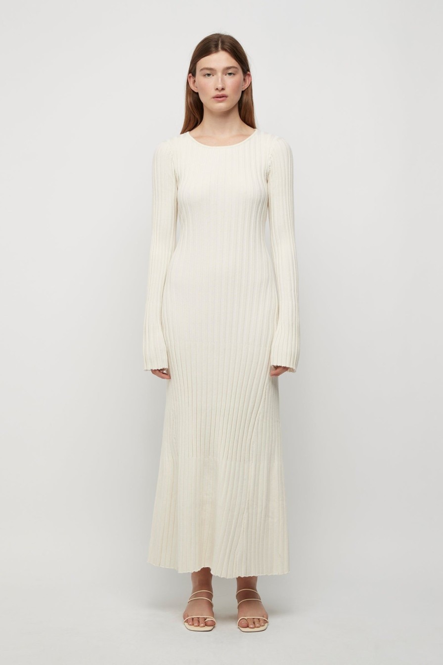 Women Friend of Audrey | Lowry Cross-Back Knit Dress Winter White